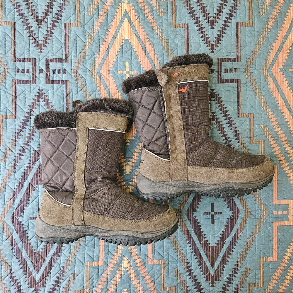 Baffin Kaba Brown Quilted & Suede Winter Boots